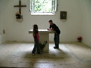 inside the hermitage at the top of Mount St Sorlin