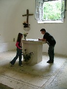 inside the hermitage at the top of Mount St Sorlin