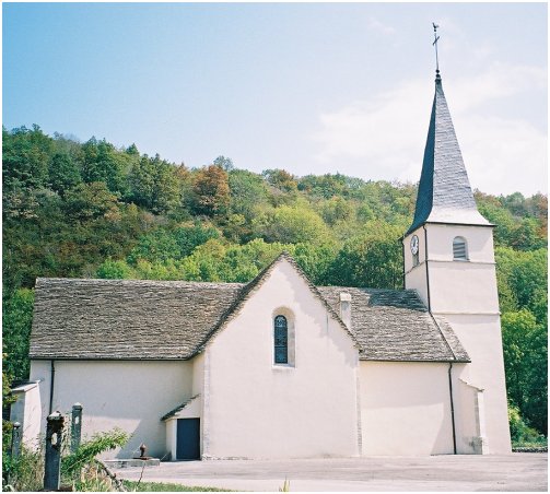 St-Saturnin in its concrete plaza.