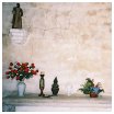 A simple shelf altar.