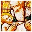 Simeon holds the Christ child.