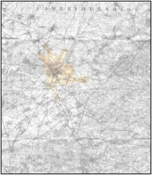 a non-annotated map of the area in 1898