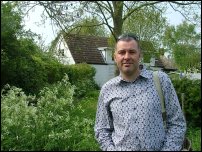 Me on the back lane that ran to the north of Driver's farm, now houses.