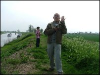 My dad taking a photo of me on the bank - an echo of 40 years ago.