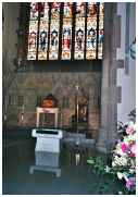 Bishop's chair and former high altar