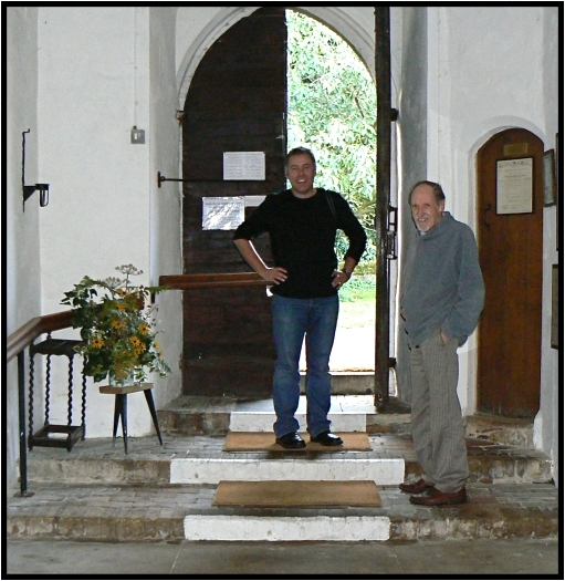 Simon Knott and Tom Muckley at Coltishall church, Norfolk, October 2008. Photograph by Peter Stephens.