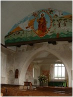 Interior, showing the Millennium wallpainting