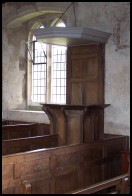 Idsworth, preaching box in centre of nave